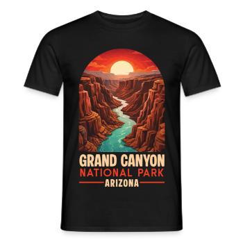 Grand Canyon Nationalpark, Bundesstaat Arizona - Männer T-Shirt - Schwarz - Vorne - AI Model Male 178 light (178cm)