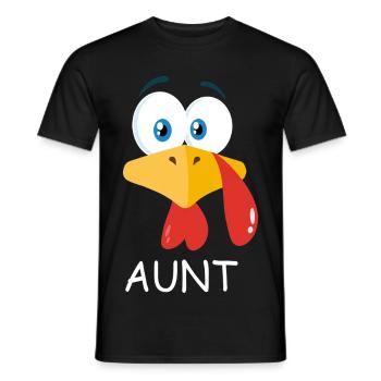Auntie Turkey Funny Thanksgiving Gift For Aunt - Men's T-Shirt - black - Front - AI Model Male 178 light (178cm)
