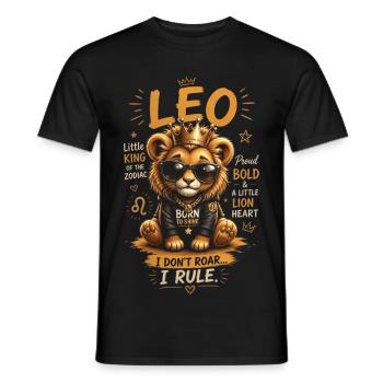 Löwe Fürstlicher und verzierter Löwenkönig – Tierkreis - Männer T-Shirt - Schwarz - Vorne - AI Model Male 178 light (178cm)
