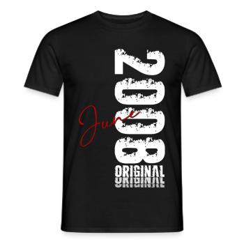 18th Birthday Gift Vintage June Vintage 2008 - Men's T-Shirt - black - Front - AI Model Male 178 light (178cm)