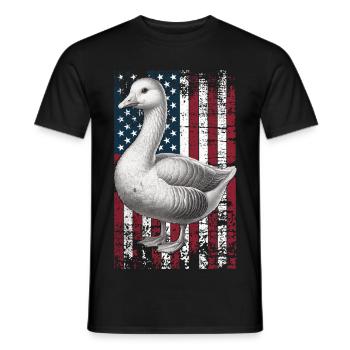Embden Goose US Emdengans - Men's T-Shirt - black - Front - AI Model Male 178 light (178cm)