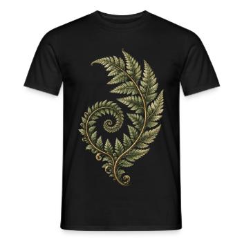 Fibonacci Spirale Farn – Mathematik und Natur - Männer T-Shirt - Schwarz - Vorne - AI Model Male 178 light (178cm)