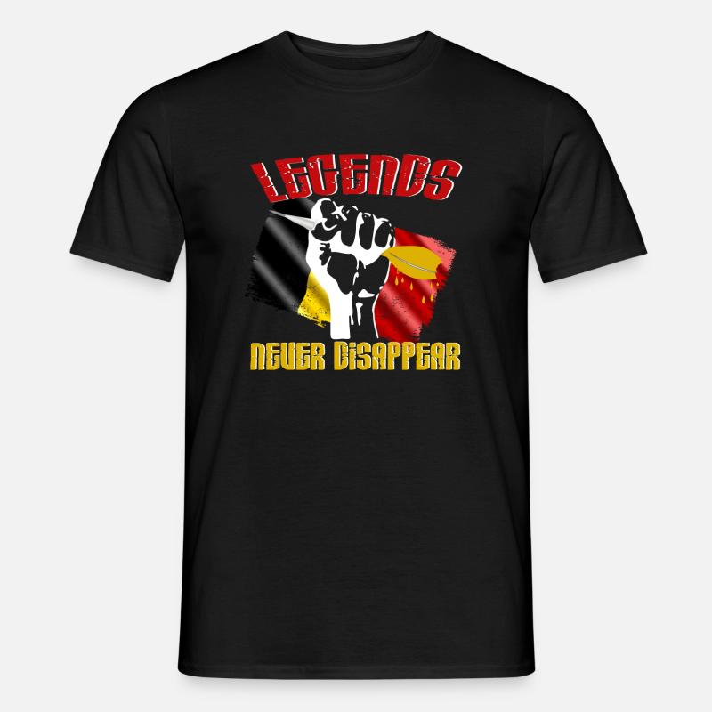 Legends never disappear Belgium with flag - Männer T-Shirt - Schwarz