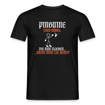 Pinguine sind Vögel die fliegen wenn man sie wirft - Männer T-Shirt - Schwarz - Vorne - AI Model Male 178 light (178cm)