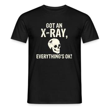 J’ai une radiographie tout est ok Radiographie en disant - T-shirt homme - noir - Devant - AI Model Male 178 light (178cm)