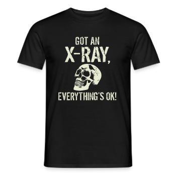 J’ai une radiographie tout est ok Radiographie en disant - T-shirt homme - noir - Devant - AI Model Male 178 light (178cm)