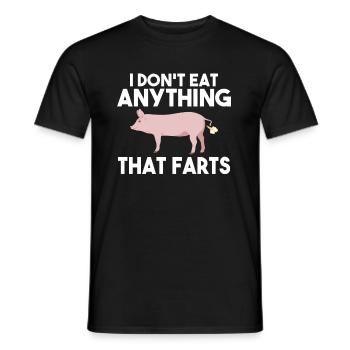 Je ne mange rien qui pète Végétalien Végétarien - T-shirt homme - noir - Devant - AI Model Male 178 light (178cm)