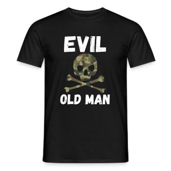 Evil old man The Evil Old Man Skull - Men's T-Shirt - black - Front - AI Model Male 178 light (178cm)