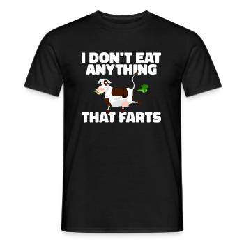 Je ne mange rien qui pète Végétalien Végétarien - T-shirt homme - noir - Devant - AI Model Male 178 light (178cm)