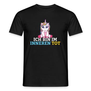 Ich bin im Inneren tot Einhorn - Männer T-Shirt - Schwarz - Vorne - AI Model Male 178 light (178cm)
