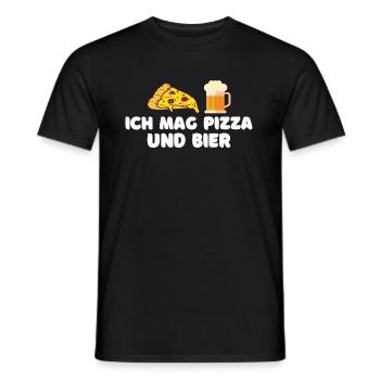 Ich mag Pizza und Bier - Männer T-Shirt - Schwarz - Vorne - AI Model Male 178 light (178cm)