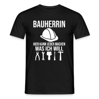 Bauherrin Hausbau Spruch Bau Accessoire - Männer T-Shirt - Schwarz - Vorne - AI Model Male 178 light (178cm)