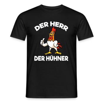 Der Herr der Hühner Bauernhof Sprüche Bauer Küken - Männer T-Shirt - Schwarz - Vorne - AI Model Male 178 light (178cm)