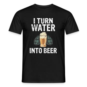 I turn water into beer Bierbauer Bier Braumeister - Men's T-Shirt - black - Front - AI Model Male 178 light (178cm)