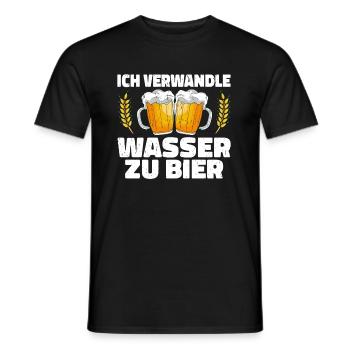 Ich verwandle Wasser zu Bier Leidenschaftlicher Bi - Männer T-Shirt - Schwarz - Vorne - AI Model Male 178 light (178cm)