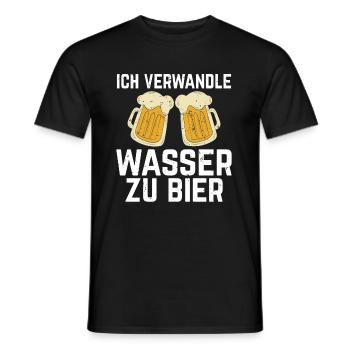 Ich verwandle Wasser zu Bier Bierbauer Braumeister - Männer T-Shirt - Schwarz - Vorne - AI Model Male 178 light (178cm)