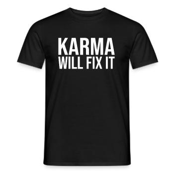 Le karma va réparer le destin justice - T-shirt homme - noir - Devant - AI Model Male 178 light (178cm)