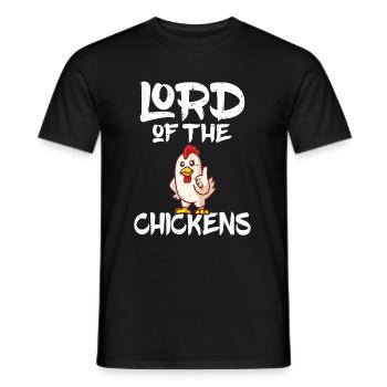 Lord of the Chickens Chicken Keeper Hobby Chicken - Men's T-Shirt - black - Front - AI Model Male 178 light (178cm)