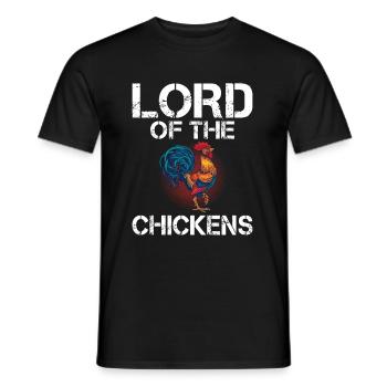 Lord of the Chickens Chicken Farm Out - Men's T-Shirt - black - Front - AI Model Male 178 light (178cm)