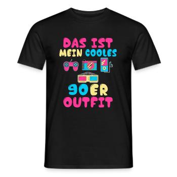 Das ist mein cooles 90er Outfit Motto Kleidung 90e - Männer T-Shirt - Schwarz - Vorne - AI Model Male 178 light (178cm)