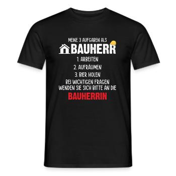 Meine Aufgaben als Bauherr - Männer T-Shirt - Schwarz - Vorne - AI Model Male 178 light (178cm)