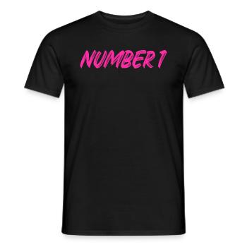 Number 1 - one - first - first - 1 - number 1 - Men's T-Shirt - black - Front - AI Model Male 178 light (178cm)