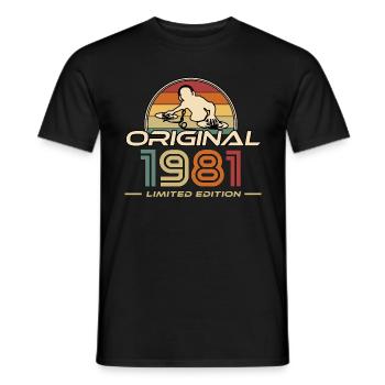 1981 - Männer T-Shirt - Schwarz - Vorne - AI Model Male 178 light (178cm)