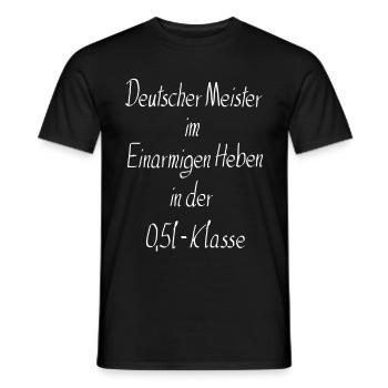 Meister Einarmiges Heben Bier Party Feier Geschenk - Männer T-Shirt - Schwarz - Vorne - AI Model Male 178 light (178cm)