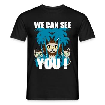 we see you - we can see you Löwenbande t shirt - Men's T-Shirt - black - Front - AI Model Male 178 light (178cm)