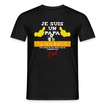 Je suis un papa apiculteur - T-shirt homme - noir - Devant - AI Model Male 178 light (178cm)