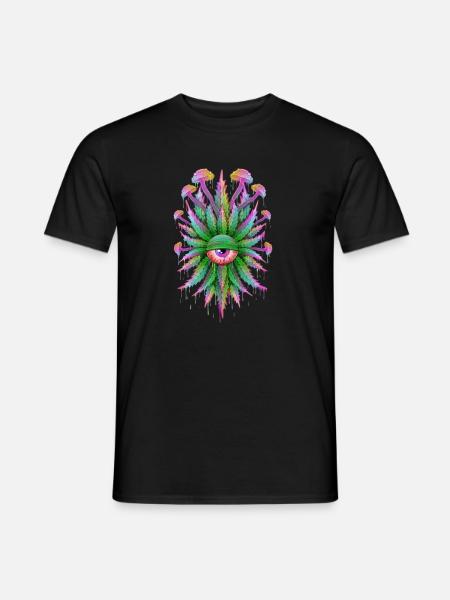 Mushroom Eyes Grass - Men's T-Shirt - black