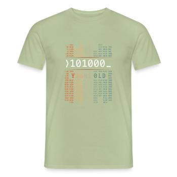 101000 JAHRE ALT BINÄRCODE 40. GEBURTSTAG GESCHENK - Männer T-Shirt - Sage - Vorne - AI Model Male 178 light (178cm)