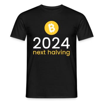 2024 - next halving - Men's T-Shirt - black - Front - AI Model Male 178 light (178cm)