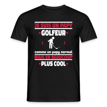 Je suis un papy golfeur plus cool, cadeau noël - T-shirt homme - noir - Devant - AI Model Male 178 light (178cm)