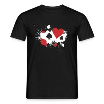 Poker Symbols Gift Idea Check Pik Cross Heart - Men's T-Shirt - black - Front - AI Model Male 178 light (178cm)