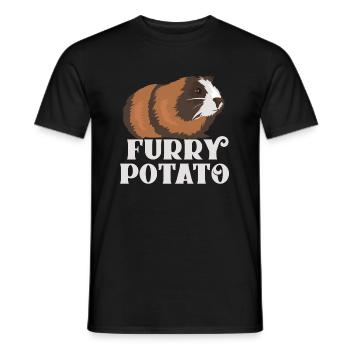 FURRY POTATO cochon d'inde idée cadeau rigolo - T-shirt homme - noir - Devant - AI Model Male 178 light (178cm)