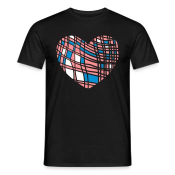cool heart design - Men's T-Shirt - black - Front - AI Model Male 178 light (178cm)