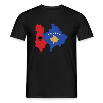 Kosovo Albanie Drapeau Carte Idée Cadeau Cool - T-shirt homme - noir - Devant - AI Model Male 178 light (178cm)