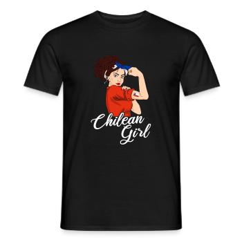 Chilean Girl funny Chilean chile - Men's T-Shirt - black - Front - AI Model Male 178 light (178cm)