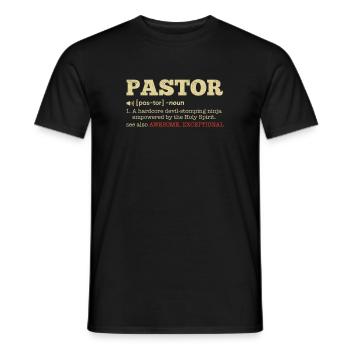 Pastor Definition, Geistlicher Pastor - Männer T-Shirt - Schwarz - Vorne - AI Model Male 178 light (178cm)