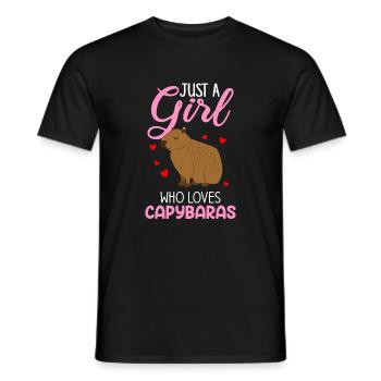 Nur ein Mädchen, das Capybara, Capybara liebt - Männer T-Shirt - Schwarz - Vorne - AI Model Male 178 light (178cm)
