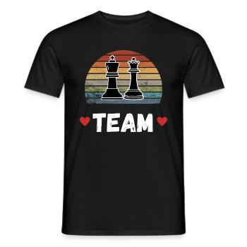 Relationship Chess Couple Gift Friend Girlfriend - Men's T-Shirt - black - Front - AI Model Male 178 light (178cm)
