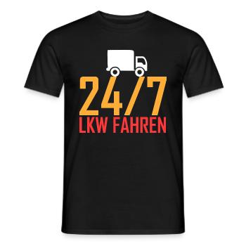 24/7 LKW fahren - Männer T-Shirt - Schwarz - Vorne - AI Model Male 178 light (178cm)