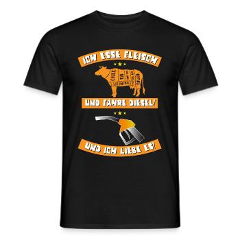 ICH ESSE FLEISCH und fahre Diesel und ich liebe es - Männer T-Shirt - Schwarz - Vorne - AI Model Male 178 light (178cm)
