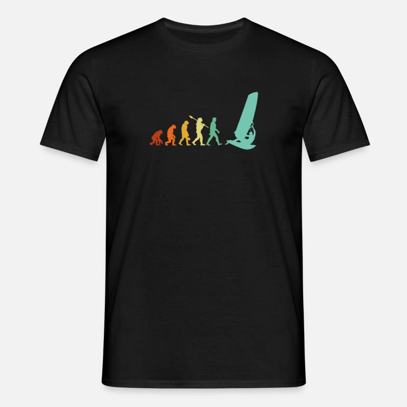 windsurfing evolution, windsurf - T-shirt Homme - noir