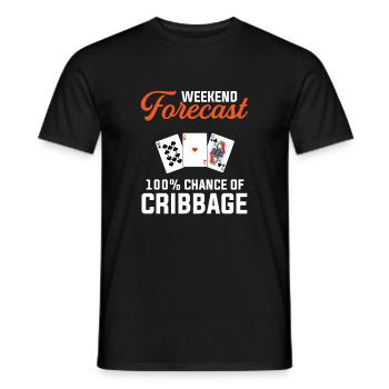 Cribbage weekend forecast funny cribbage - Männer T-Shirt - Schwarz - Vorne - AI Model Male 178 light (178cm)