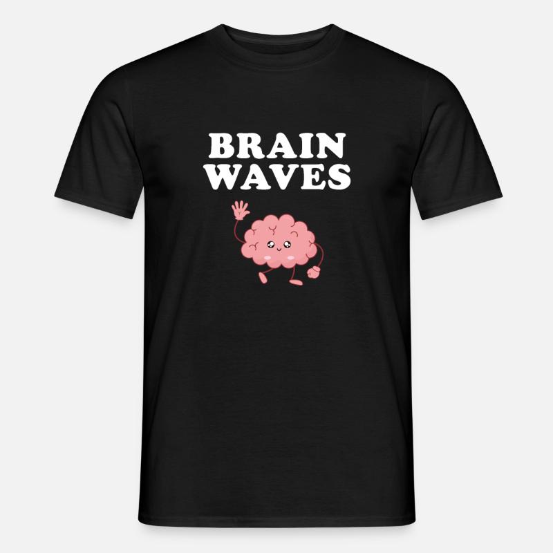 brain waves, neurology brain neuroscience - Männer T-Shirt - Schwarz