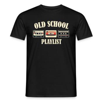 Old School Playlist Retro Vintage 80er - Männer T-Shirt - Schwarz - Vorne - AI Model Male 178 light (178cm)