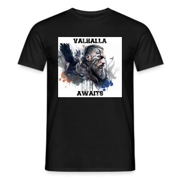 Valhalla vous attend - T-shirt homme - noir - Devant - AI Model Male 178 light (178cm)