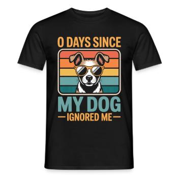 0 Days Since My Cat Ignored Me Cat Lover - Männer T-Shirt - Schwarz - Vorne - AI Model Male 178 light (178cm)